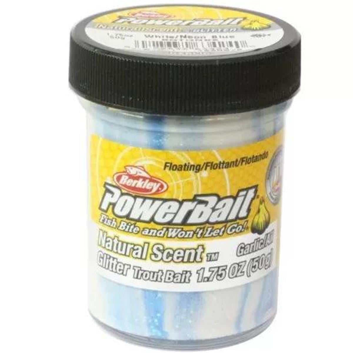 Berkley Power Bait Natural Scent White/Neon Blue garlic