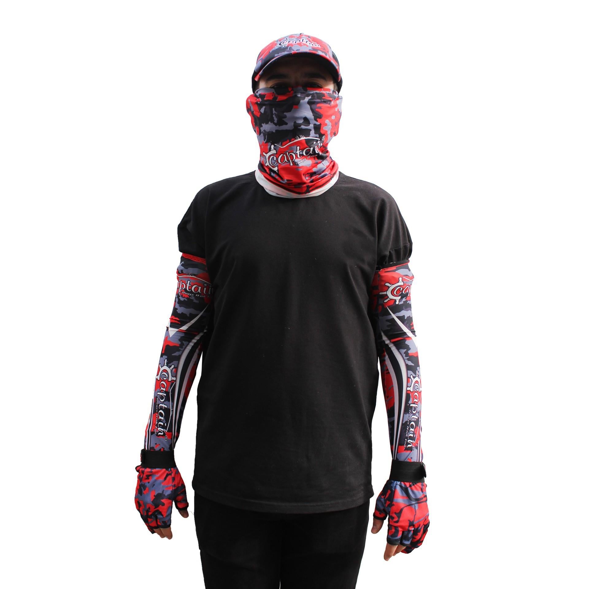 Captain Fisherman Style SET Cap+Eldiven+Kolluk+Buff Kırmızı