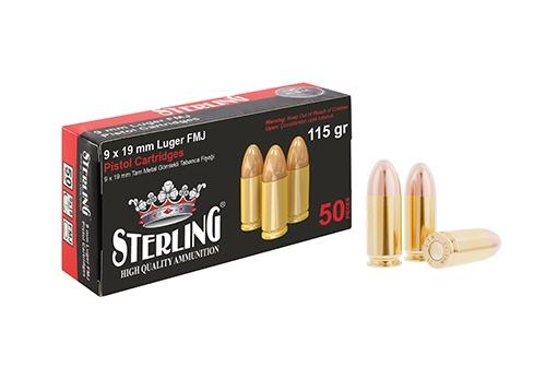 9X19 MM LUGER-TURAÇ-STERLING (FMJ-115 GRN) FİŞEK
