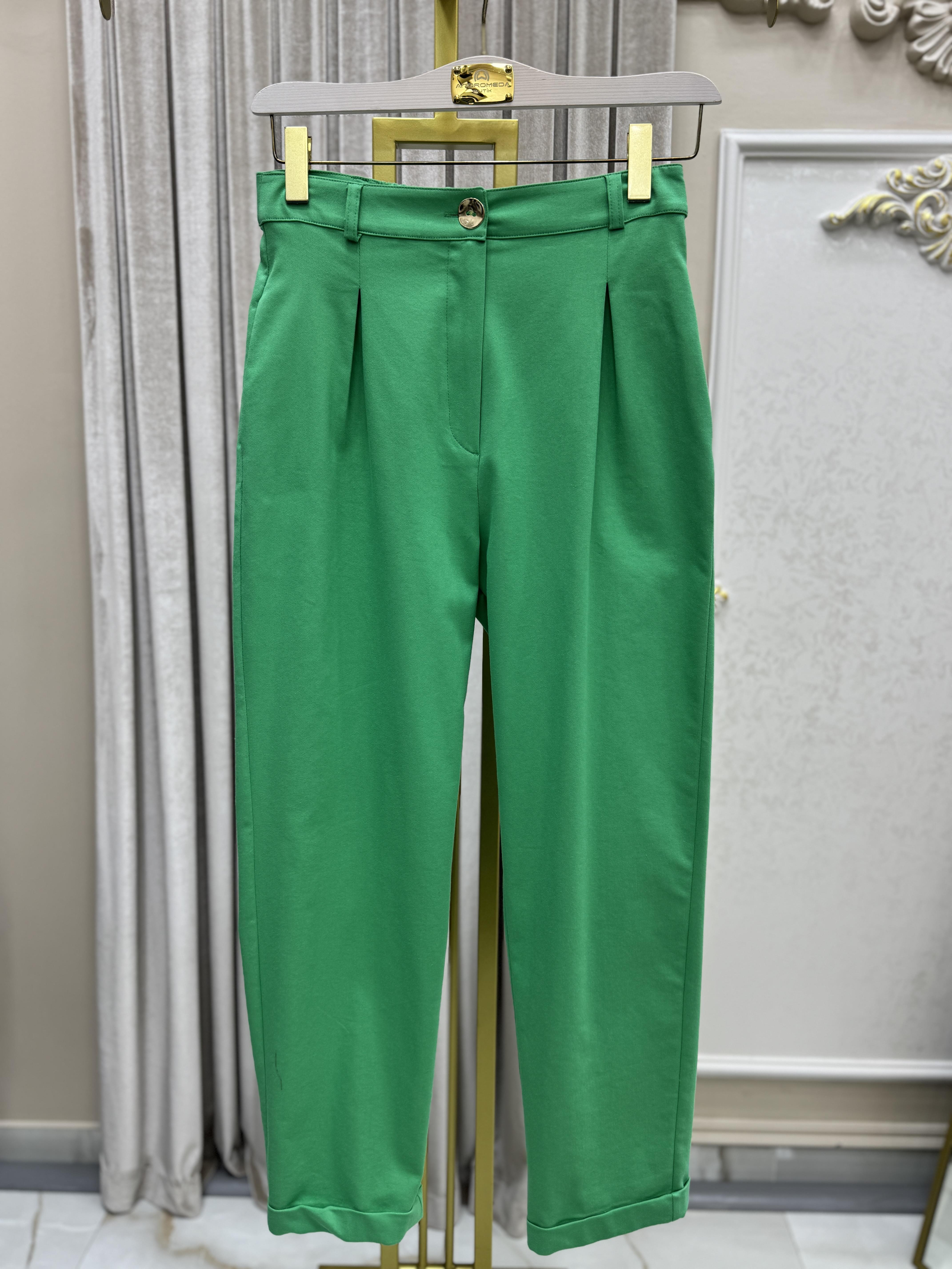 DUBLE PAÇA YEŞİL PANTOLON