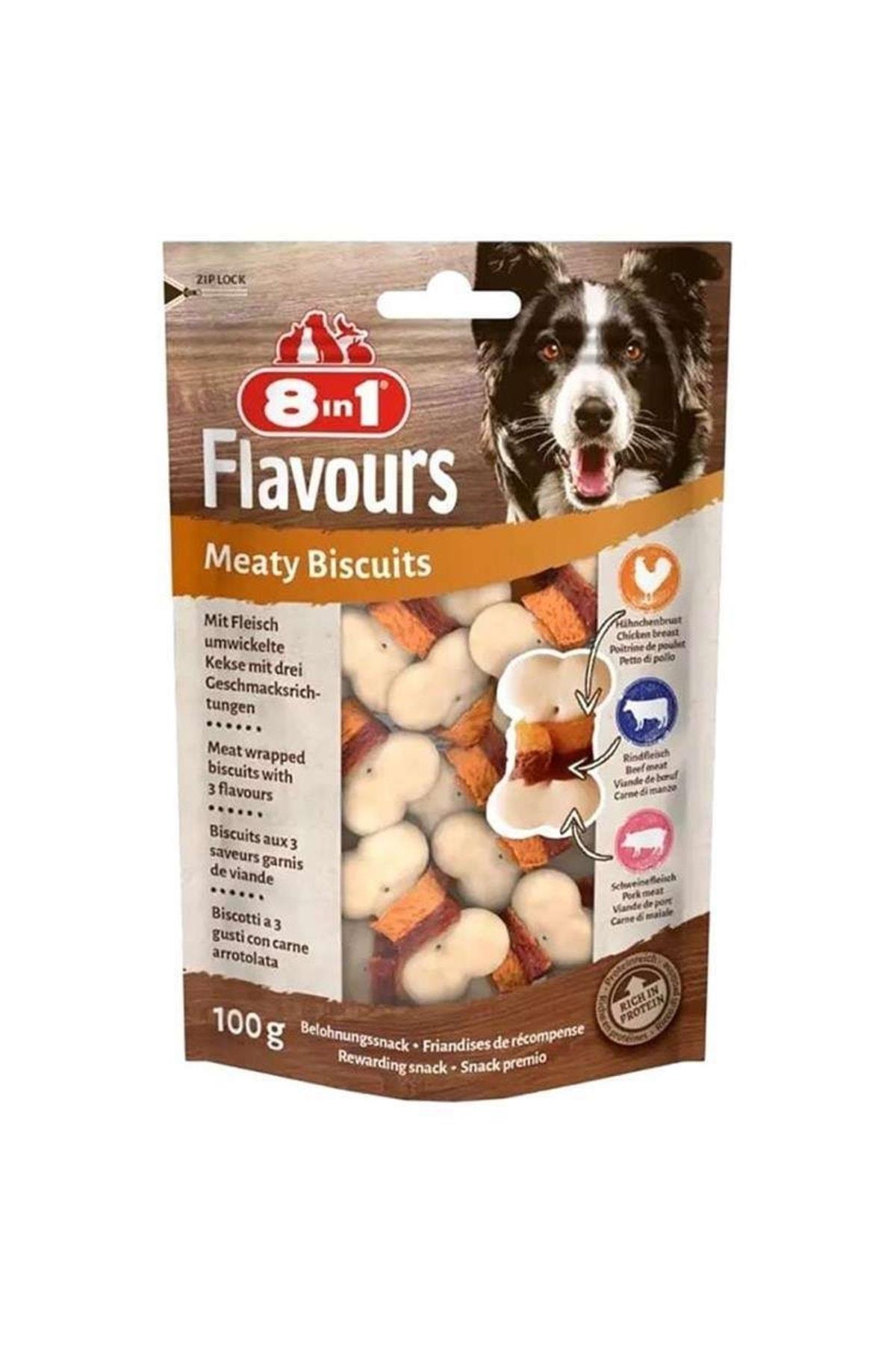 8 İn 1 Flavours Meaty Biscuits Köpek Ödülü 85 Gr