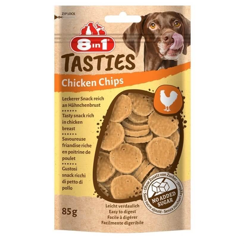 8 in 1 Tasties Chicken Chips Tavuk Cipsi Köpek Ödülü 85 Gr