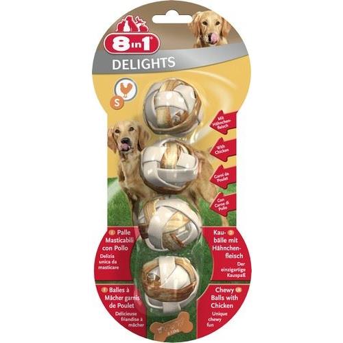 8in1 Delights Bones Köpekler İçin Çiğneme Topu Small 4 Adet