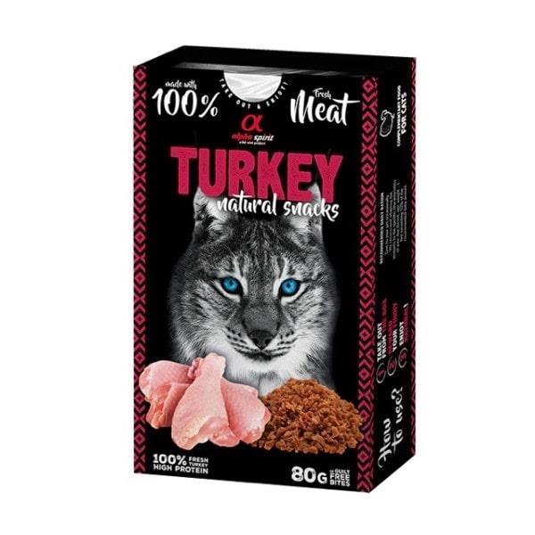 Alpha Spirit Doğal Atşıtırmalık Kedi Ödül Maması Hindili 80 gr