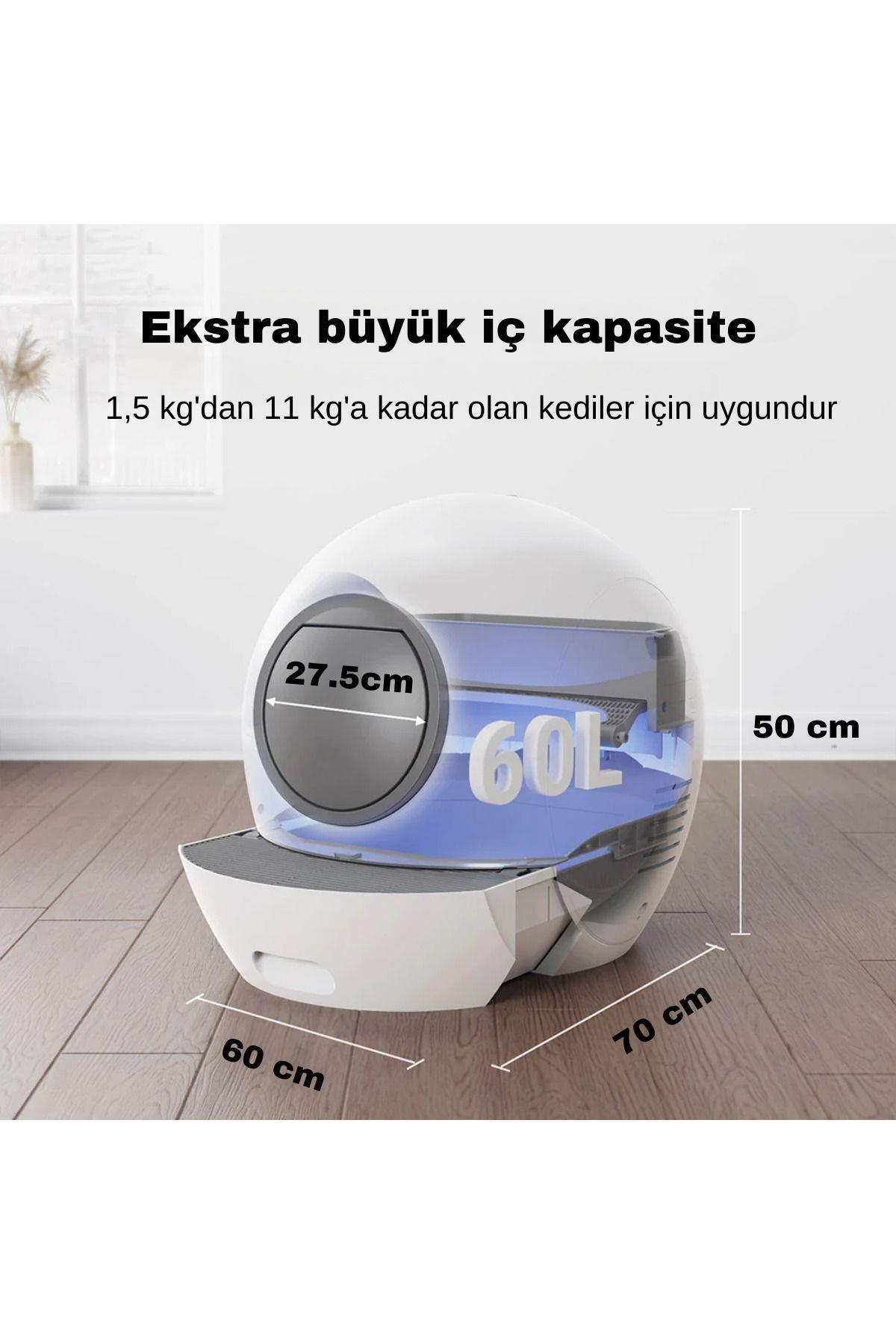 ELS PET Smart Pro Akıllı Full Otomatik Kedi Tuvaleti, App Kontrol, UV Temizleme