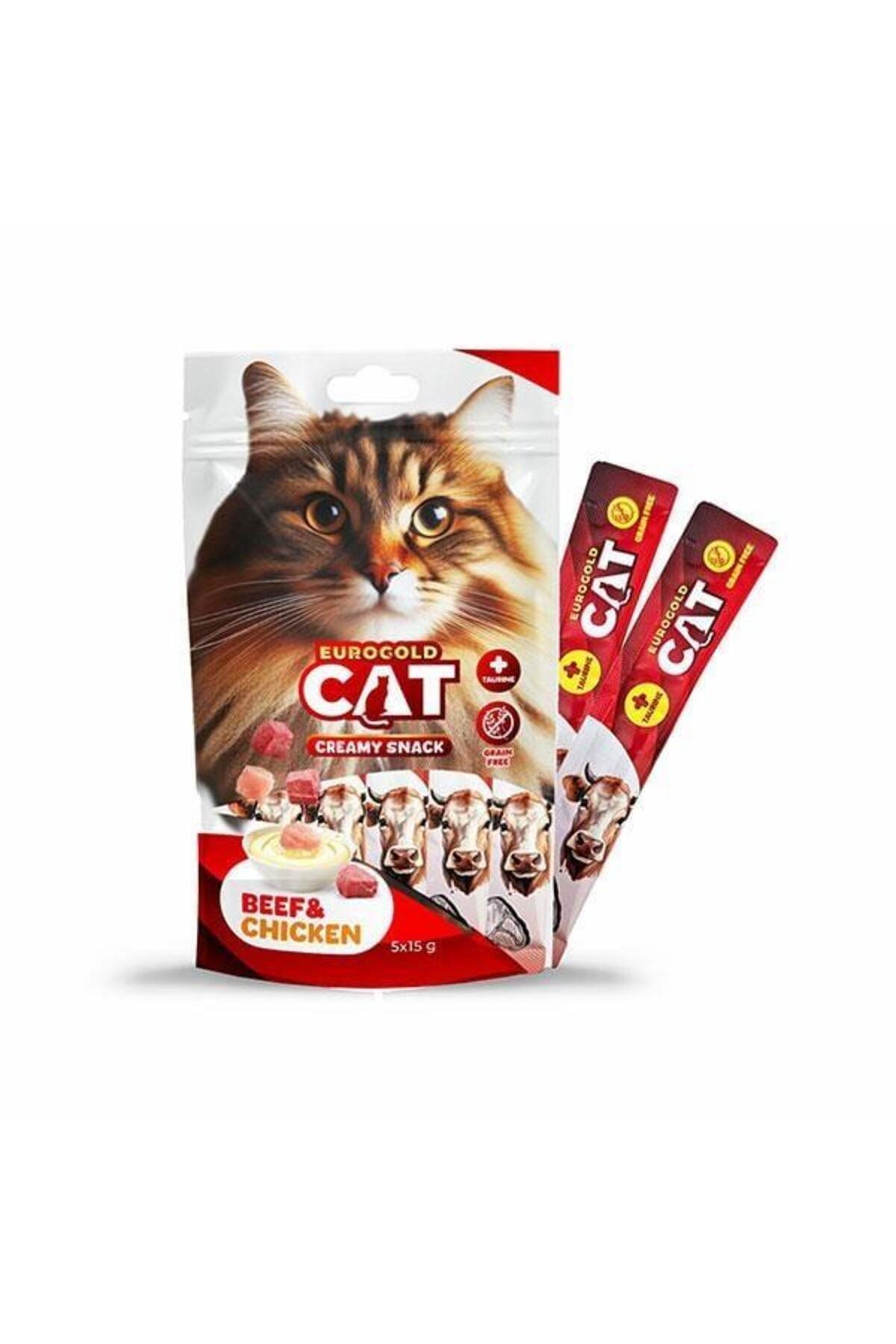 EuroGold Sıvı Kedi Ödülü Dana - Tavuk Etli 5x15Gr