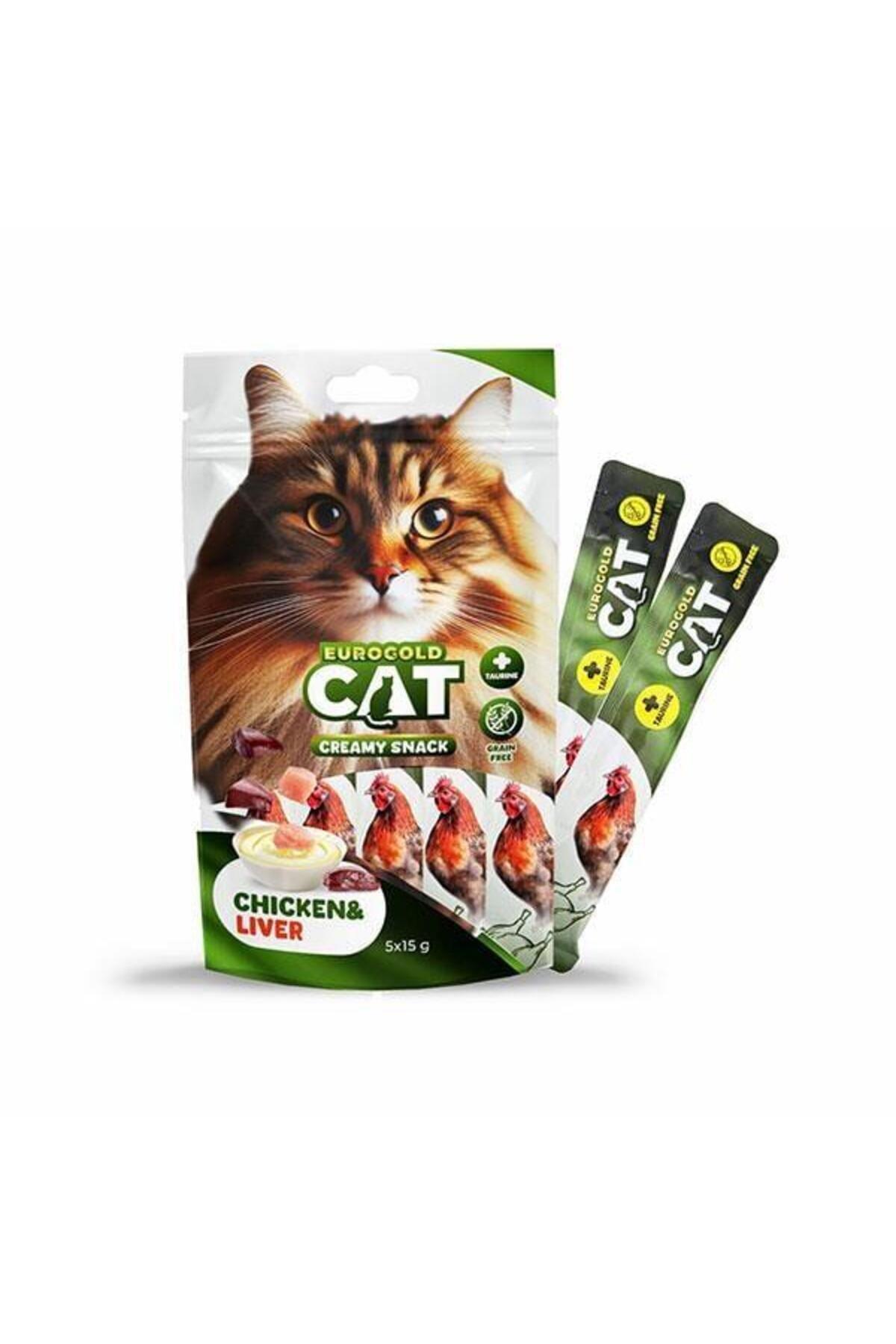 EuroGold Sıvı Kedi Ödülü Tavuk - Ciğer 5x15Gr