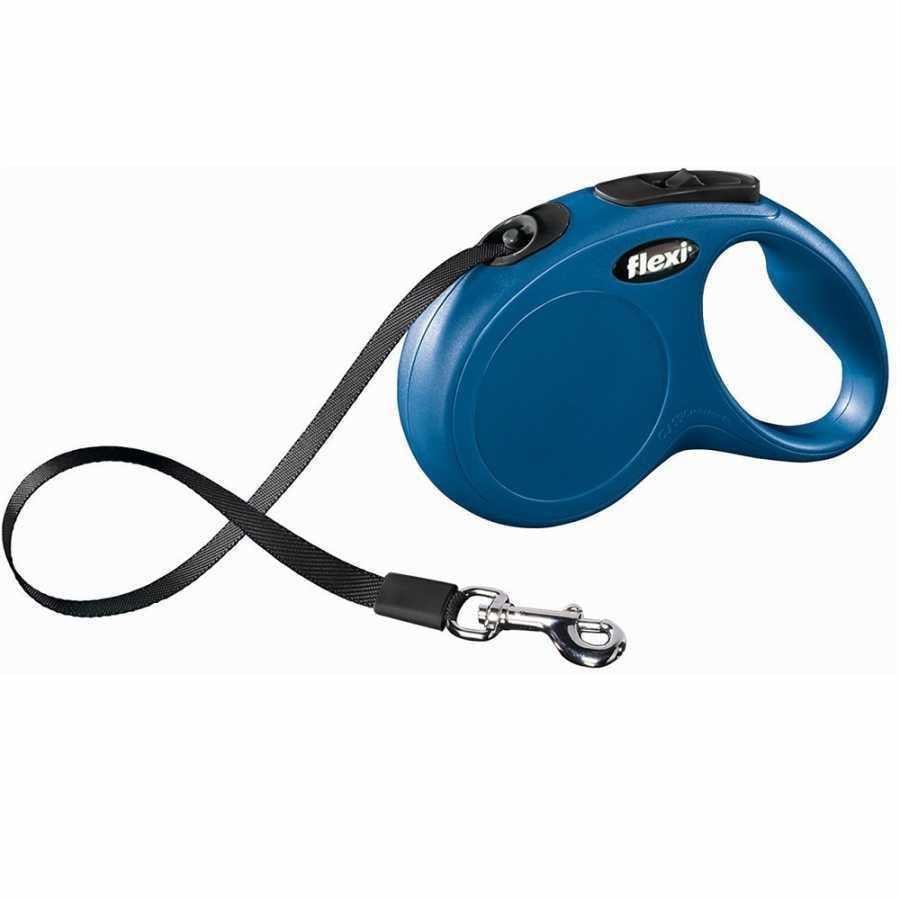 Flexi New Classic Otomatik Şerit Köpek Gezdirme Tasması L 50KG 5M MAVİ