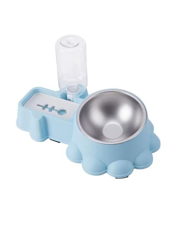Glipet Eğimli Hazneli Mama Ve Su Kabı 32x21x9 Cm Turkuaz