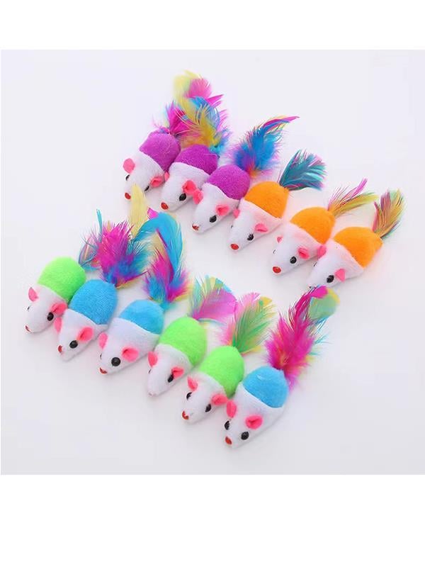 Glipet Renkli Peluş Fare Kedi Oyuncağı 8 Cm 3 lü