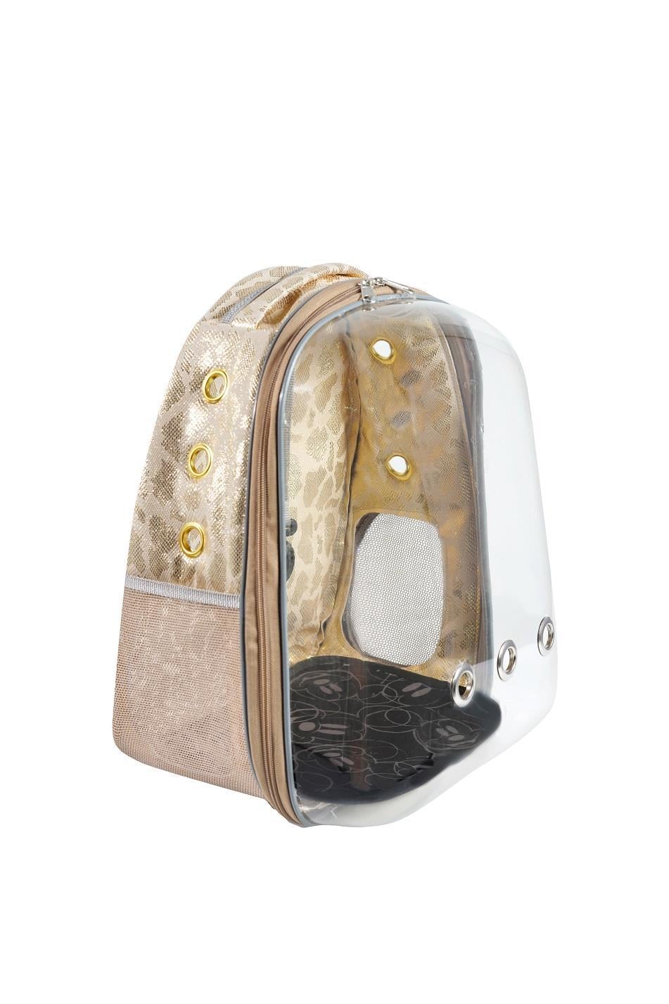 Glipet Snake Şeffaf Astronot Kedi Köpek Taşıma Çantası 42x22x33 Cm Sarı