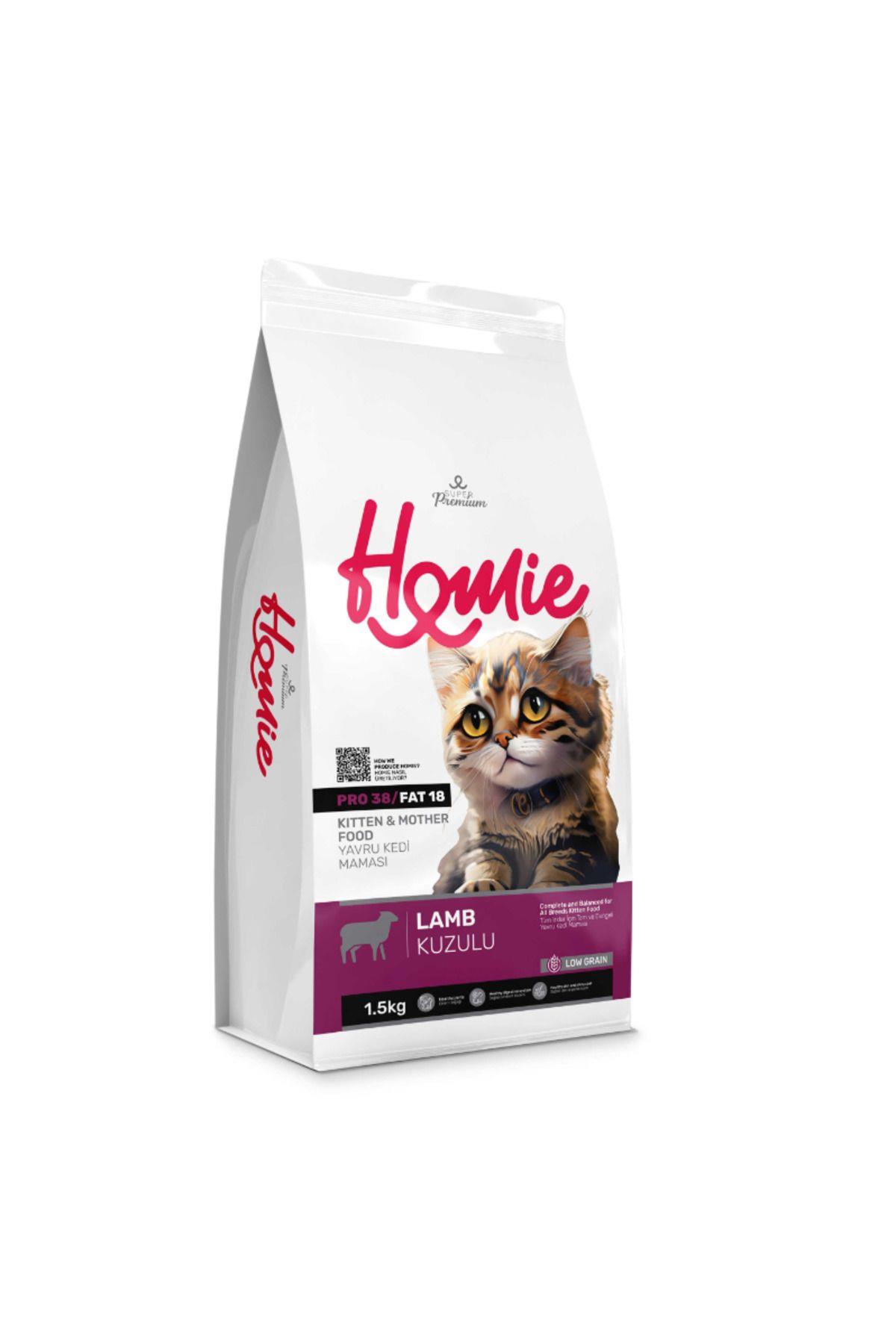 Homie Düşük Tahıllı Kuzulu Yavru ve Anne Kedi Maması 1,5 Kg