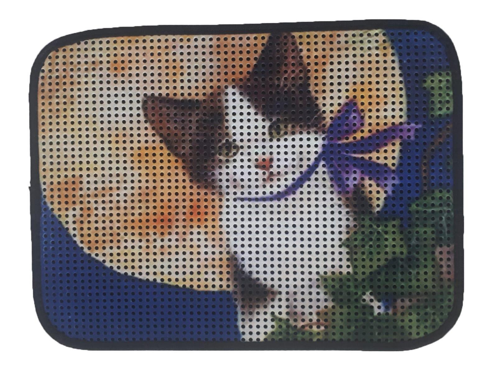 Miapet Elekli Desenli Kedi Tuvalet Önü Paspası 60 x 45 cm Dolunay
