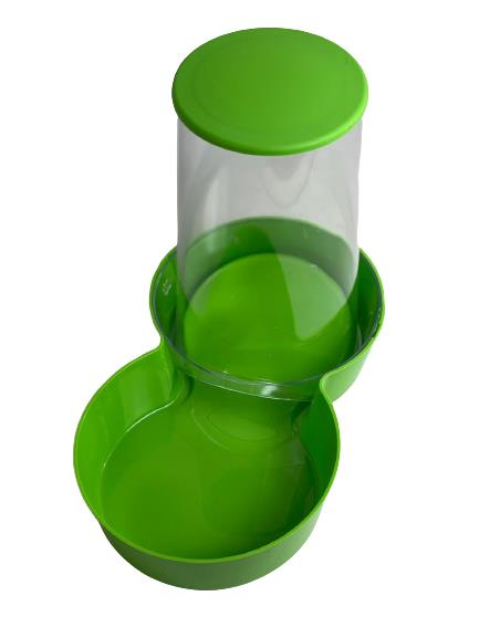 Miapet Hazneli Plastik Kedi-Köpek Kapaklı Mama ve Su Kabı 1,5 Lt Yuvarlak Yeşil