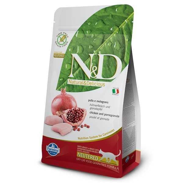 N&D Tahılsız Tavuk ve Narlı Kısırlaştırılmış Kedi Maması 1,5 Kg