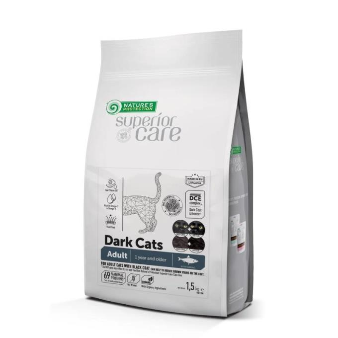 Natures Prodection Dark Cats Grain Koyu Renk Kediler İçin Ringa Balıklı Yetişkin Kedi Maması 1,5 Kg