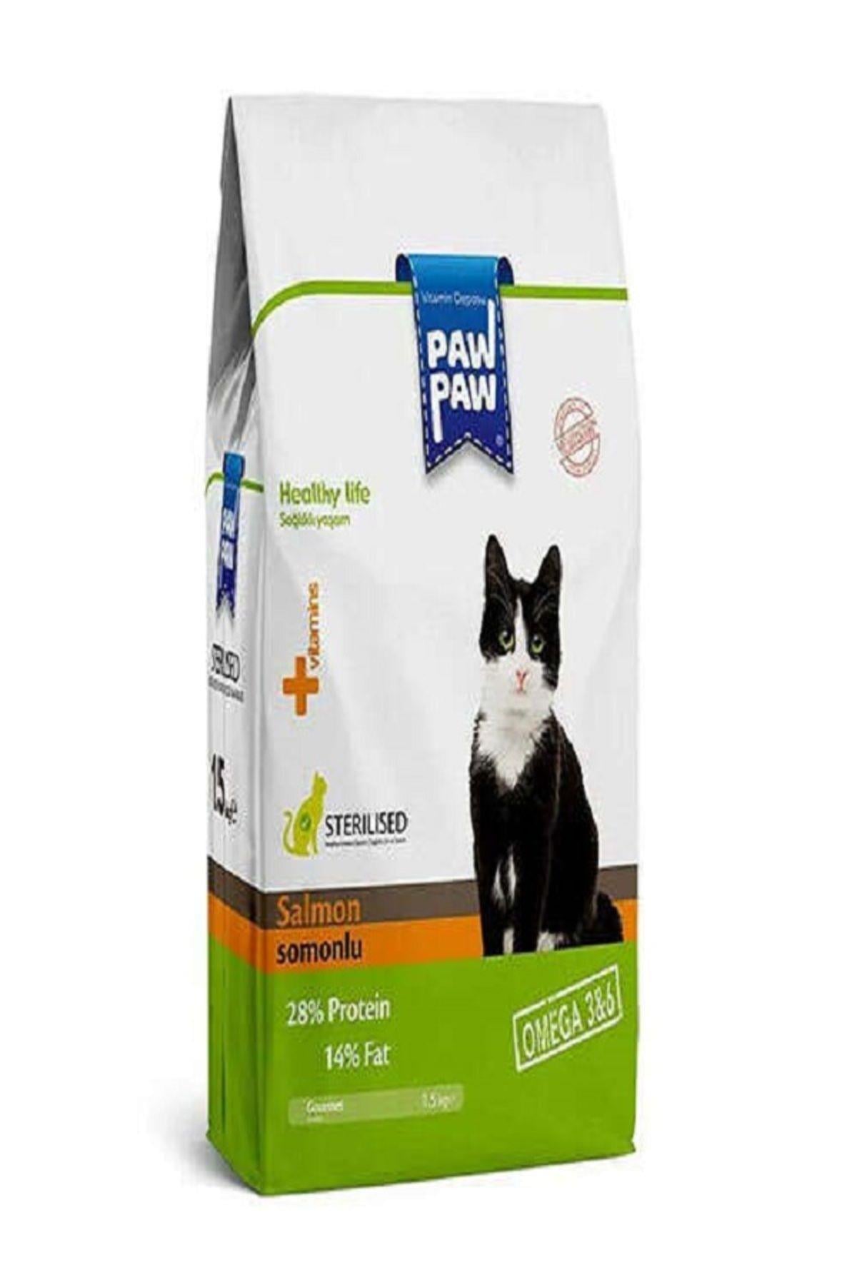 Paw Paw Sterilised Kısırlaştırılmış Somonlu Kedi Maması 1 Kg