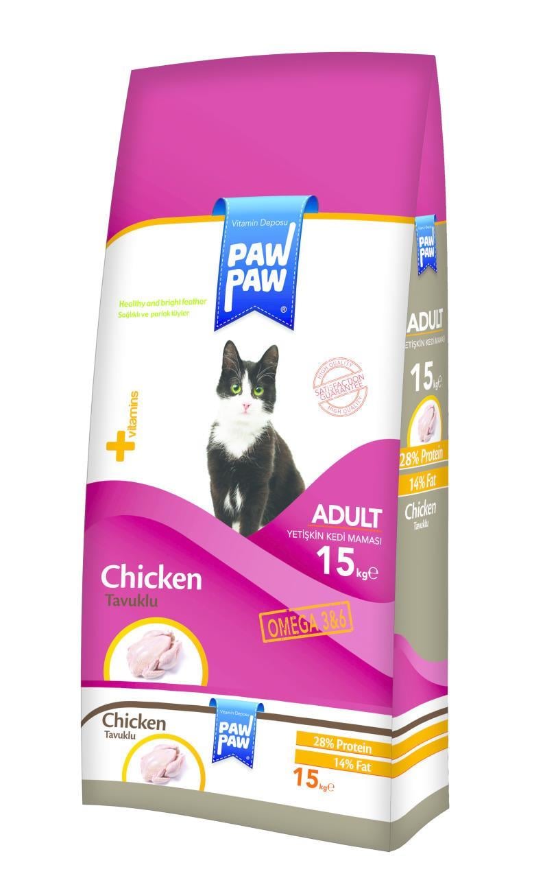 Paw Paw Tavuk Etli Yetişkin Kedi Maması 15 Kg