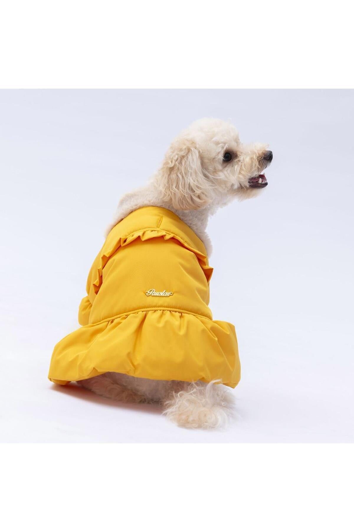 Pawstar Sarı Elizabeth Köpek Mont Köpek Yağmurluk Köpek Kıyafeti Köpek Elbisesi M