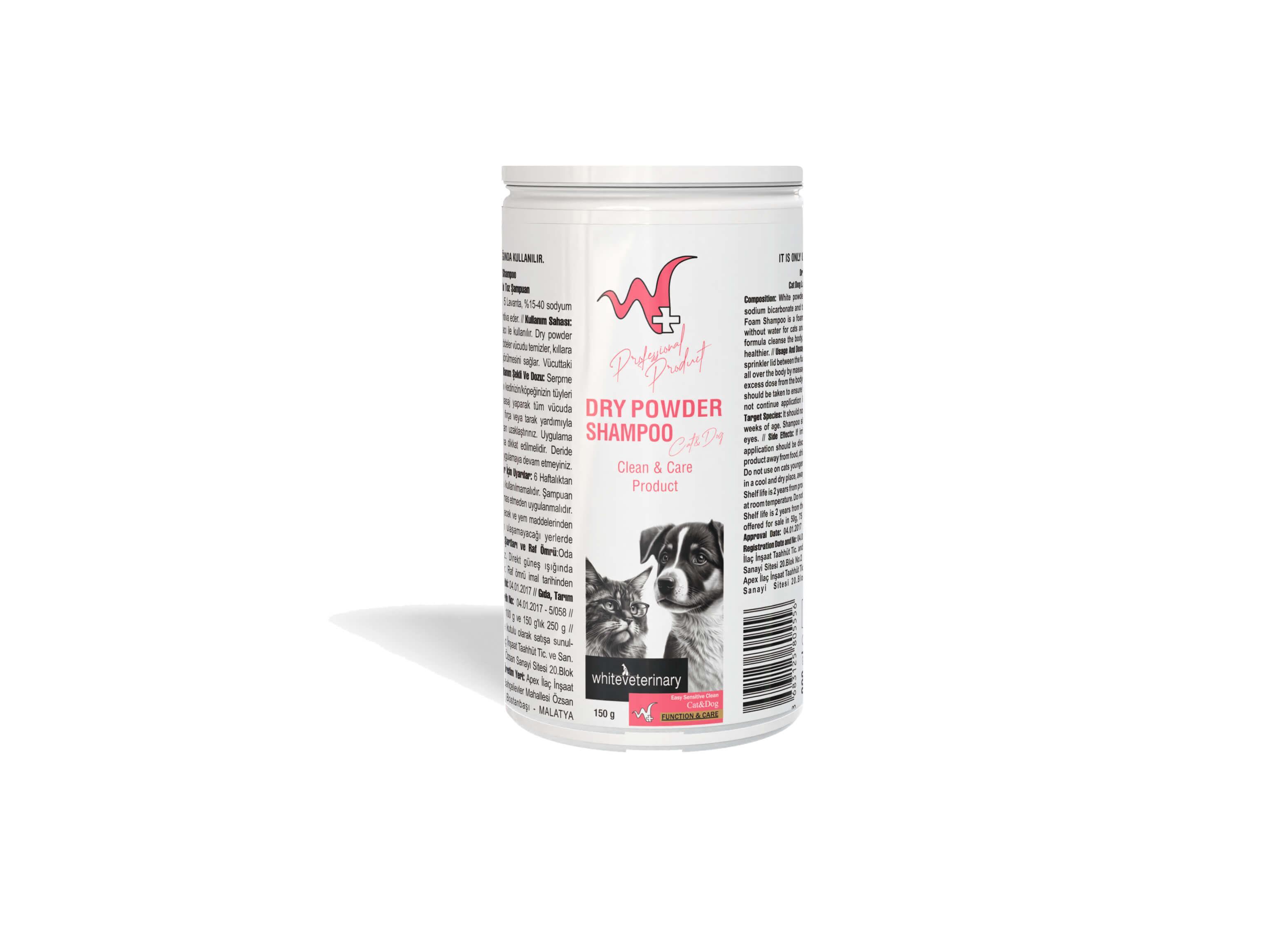 WhiteVeterinay Kedi Ve Köpekler İçin Lavantalı Kuru Şampuan 150Gr