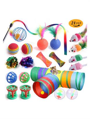Glipet T Tünelli Oltalı Kedi Oyuncak Seti 21 Parça