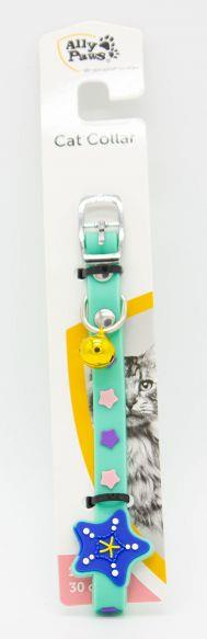 Ally Paws Yıldız Desenli Silikon Kedi Boyun Tasması Zilli