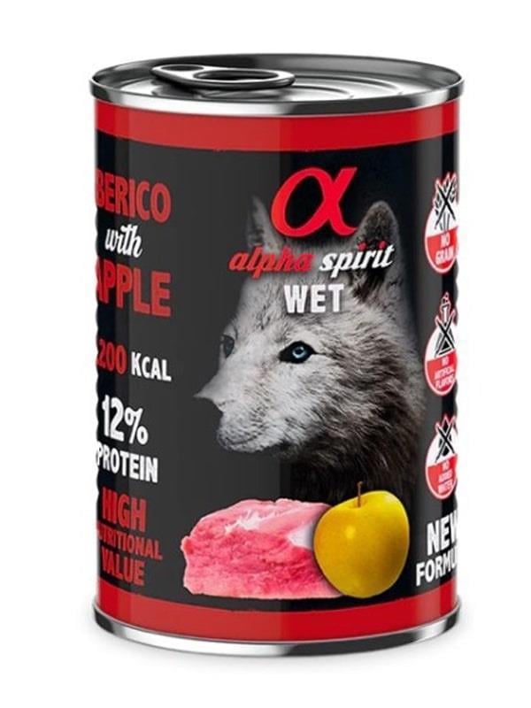 Alpha Spirit Yetişkin Köpek Konservesi Domuzlu Elmalı 400 gr