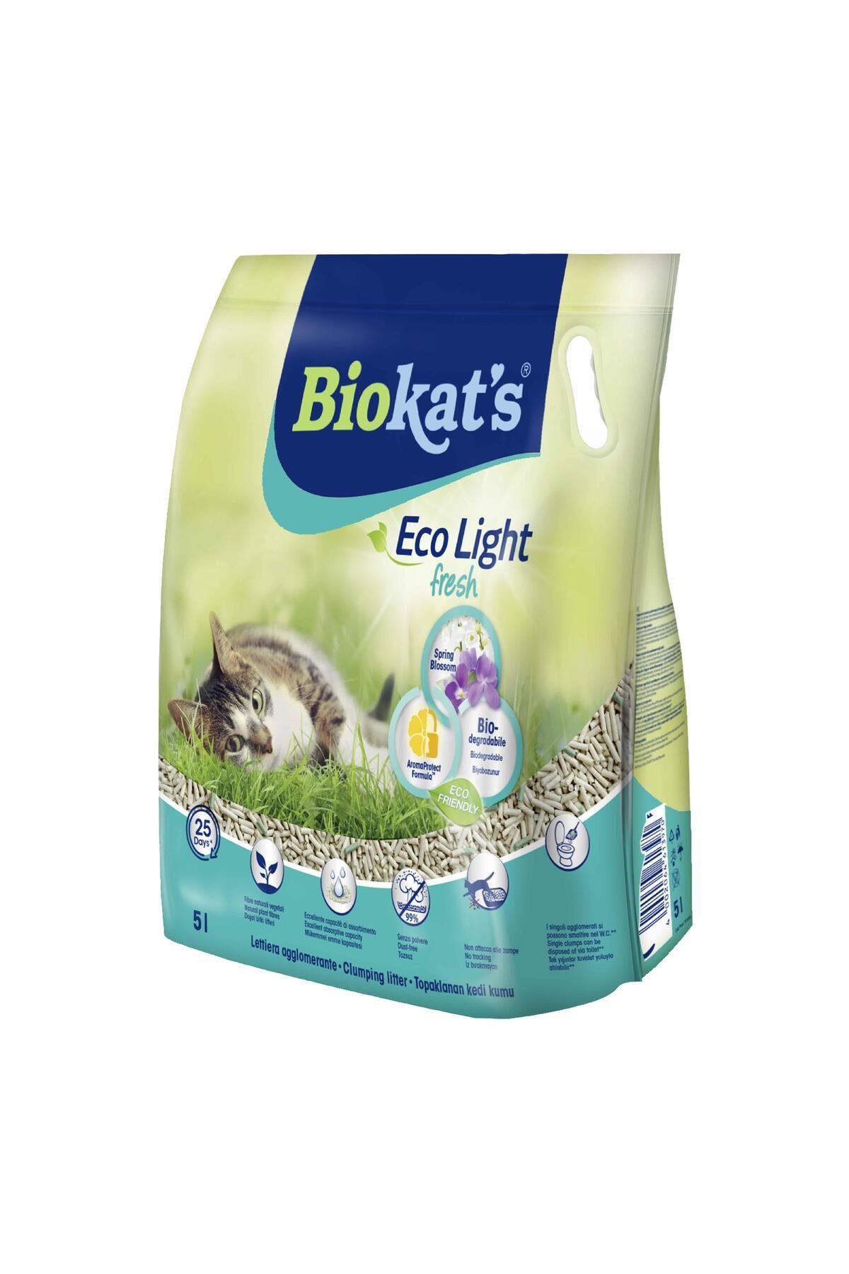 Biokats Eco Light Bahar Çiçeği Kokulu Pelet Kedi Kumu 5 Lt