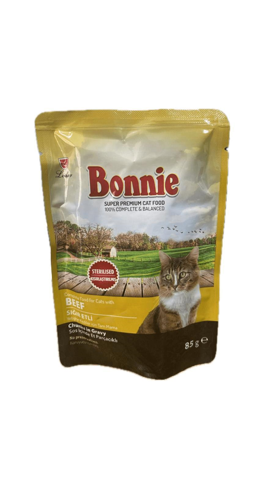 Bonnie Sığır Etli Kısırlaştırılmış Kedi Yaş Mama 85 gr