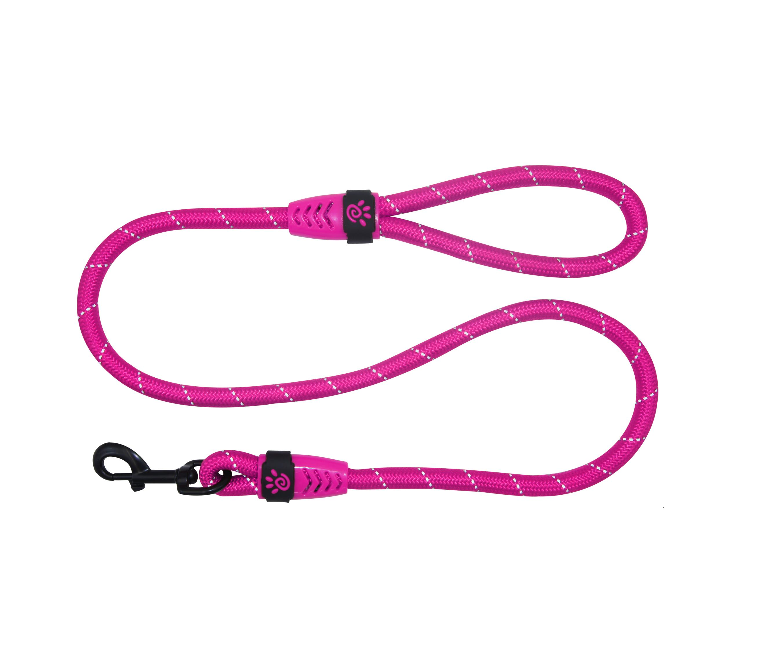 Doco Köpekler İçin Fitil Gezdirme Reflektörlü Tasması 50cm - 1,3cm Pembe