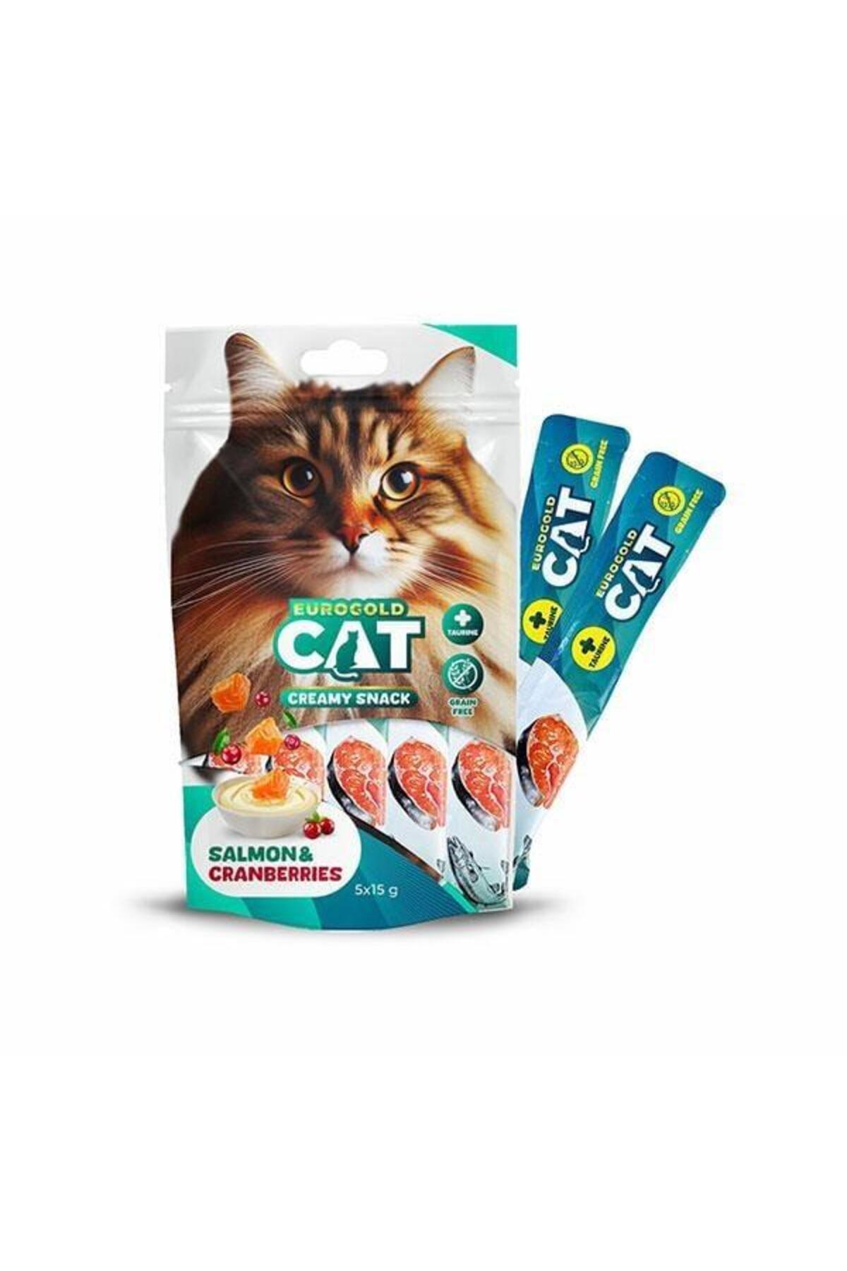 EuroGold Sıvı Kedi Ödülü Somon - Kızılcık 5x15Gr
