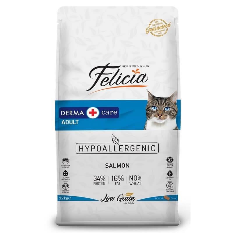 Felicia Düşük Tahıllı Somonlu Yetişkin Kedi Maması 12 kg