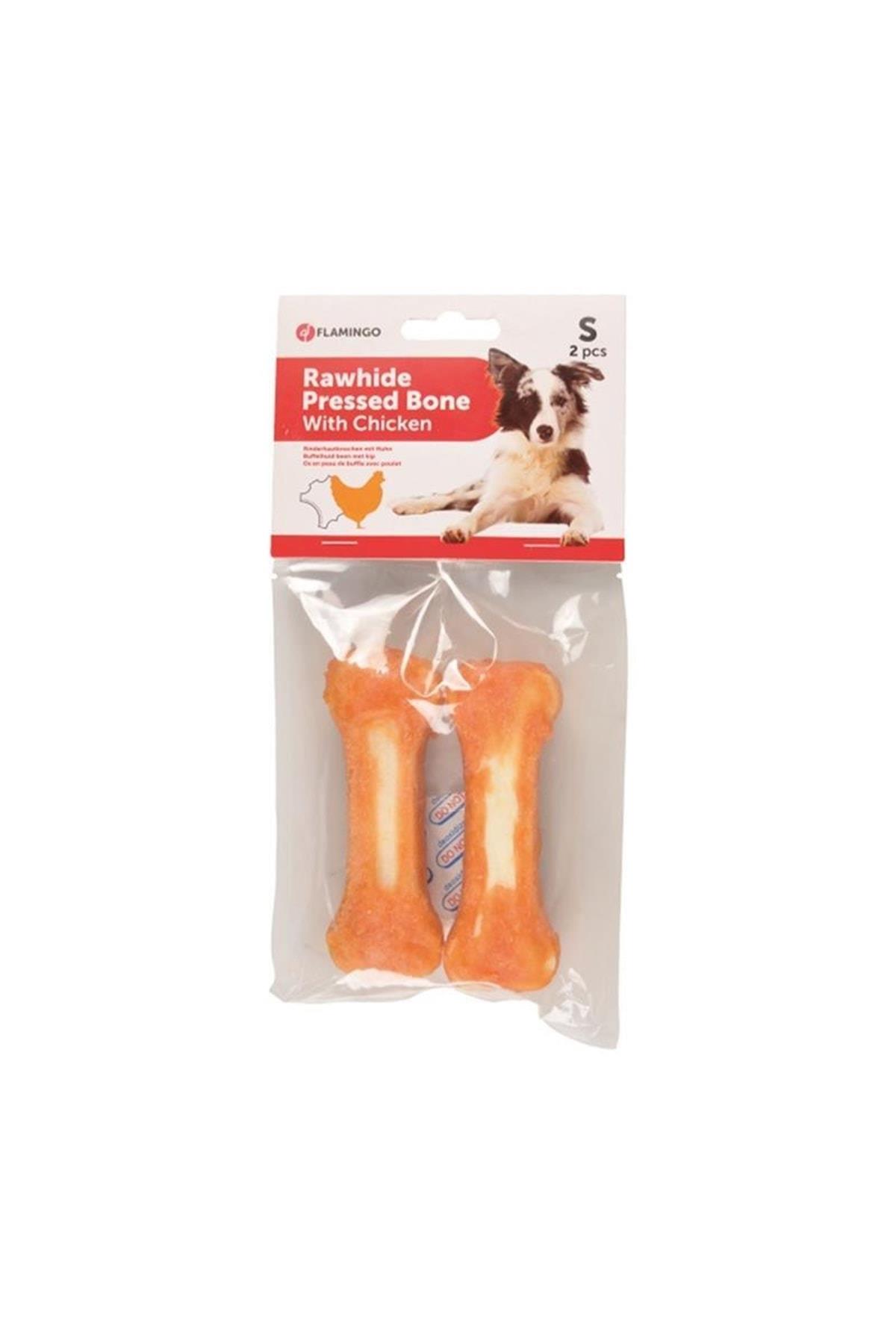 Flamingo R'hide Pressed Bones Tavuk Eti Kaplı Kemik Köpek Ödülü 10 Cm