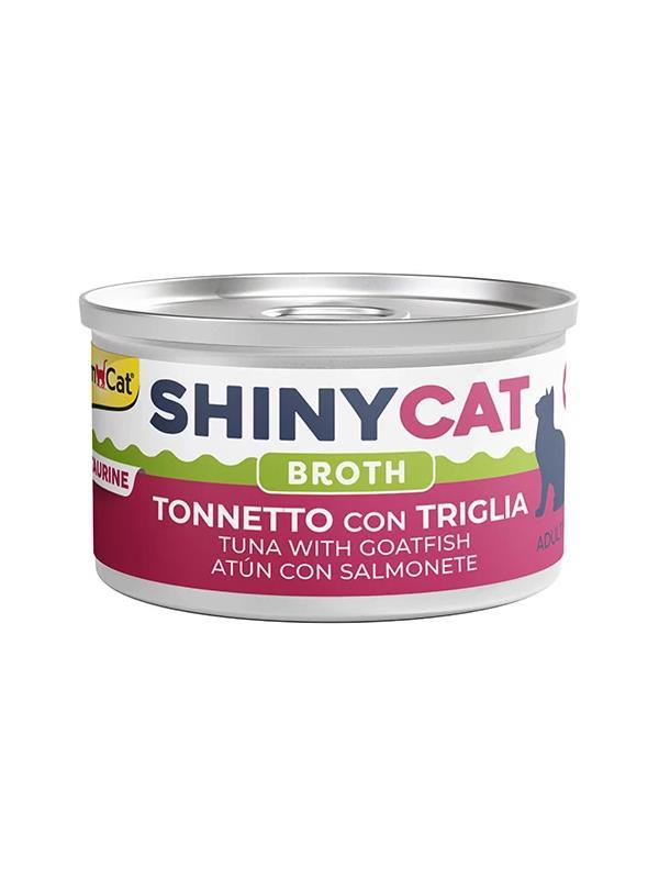 GimCat Shinycat Broth Sos İçinde Barbun Balıklı ve Ton Balıklı Kedi Konservesi 70 gr