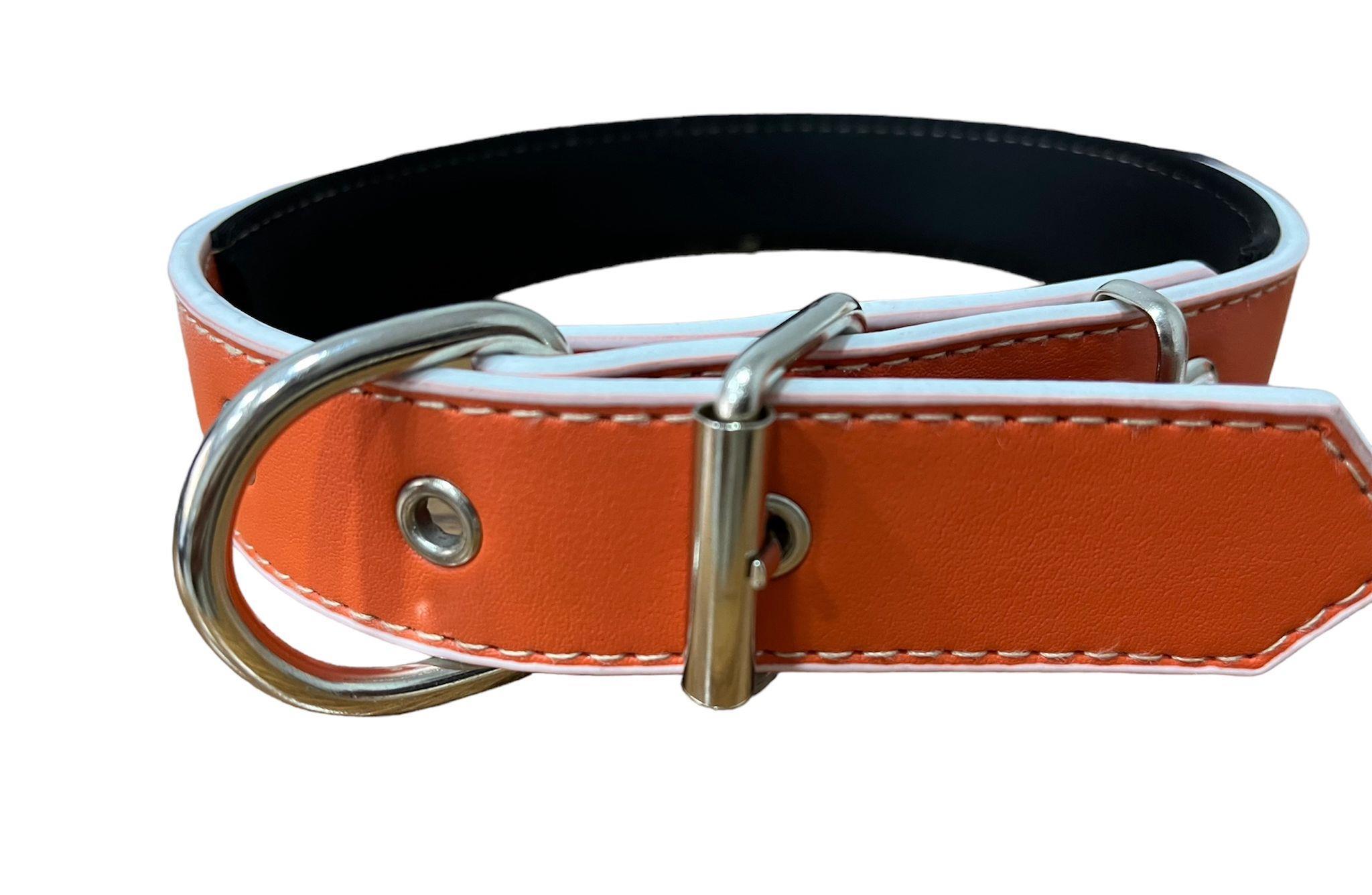 Glipet  Rugan Yumuşak Dokulu Köpek Boyun Tasması Turuncu 2,5x40 Cm