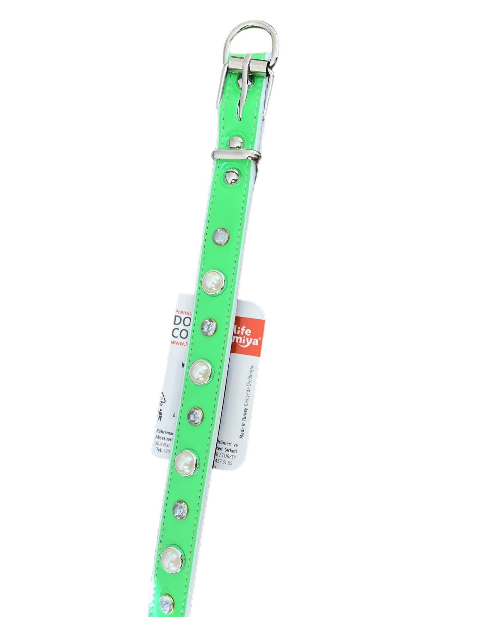 Glipet  Yeşil İncili Destekli Boyun Tasması 2x40 Cm