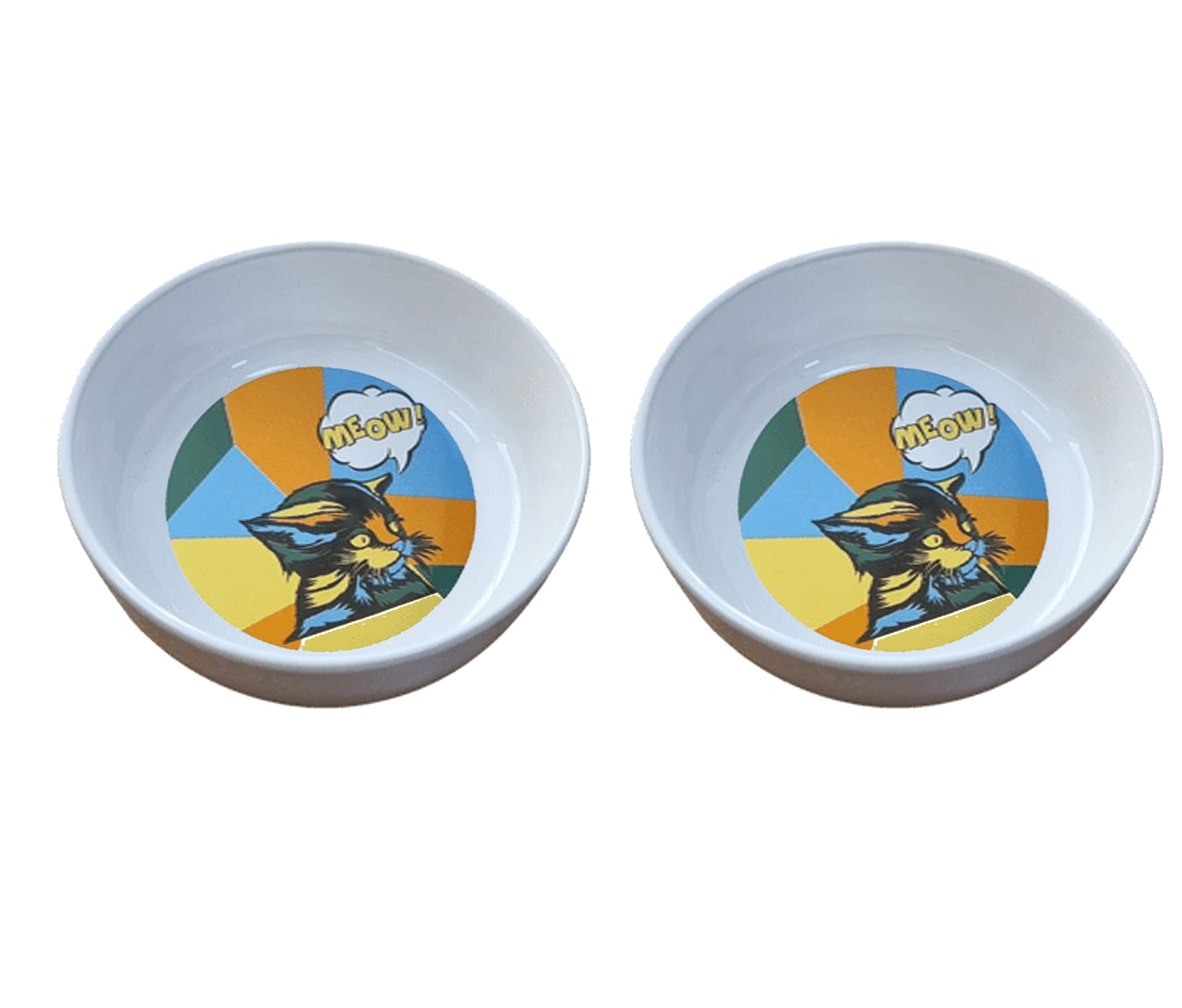 Glipet 2'li Yıkanabilir Seramik Mama Ve Su Kabı 14 cm 250 ml No:1