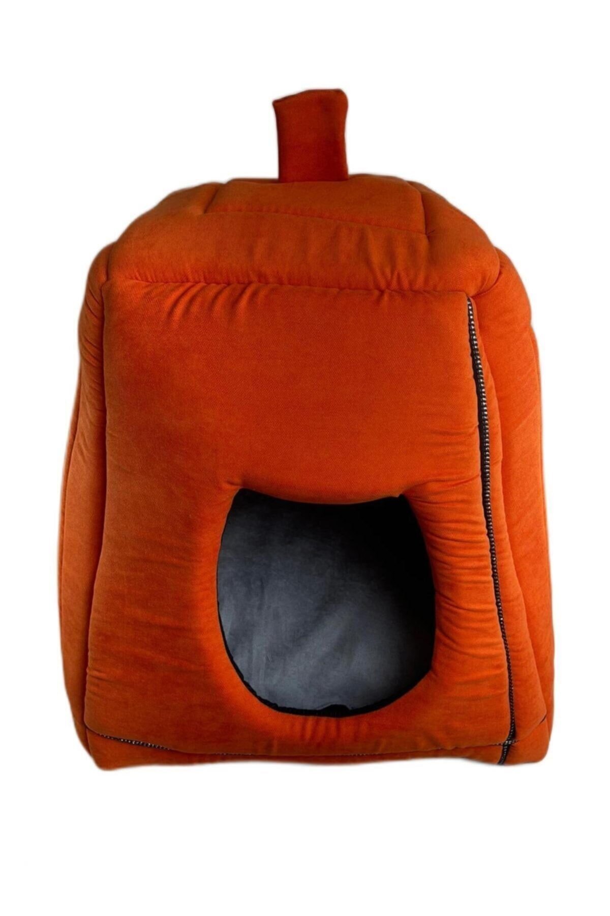 Glipet 3 Fonksiyonlu Kare Yatak Ev 45 x 45 x 40 Cm Turuncu