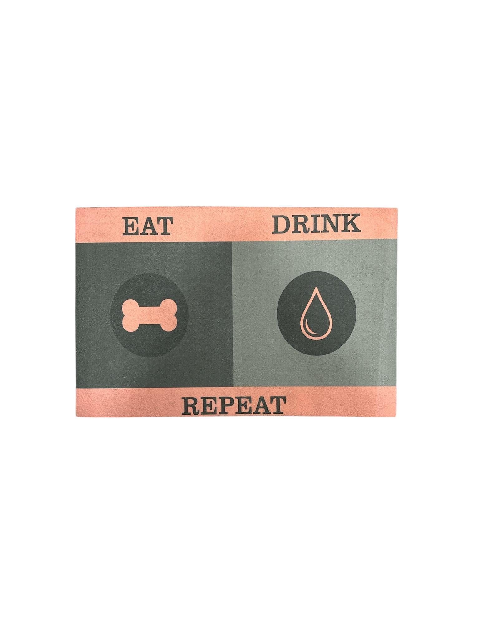 Glipet Amerikan Servis Mama Ve Su Kabı Paspası 60x45- Eat Drink Repeat