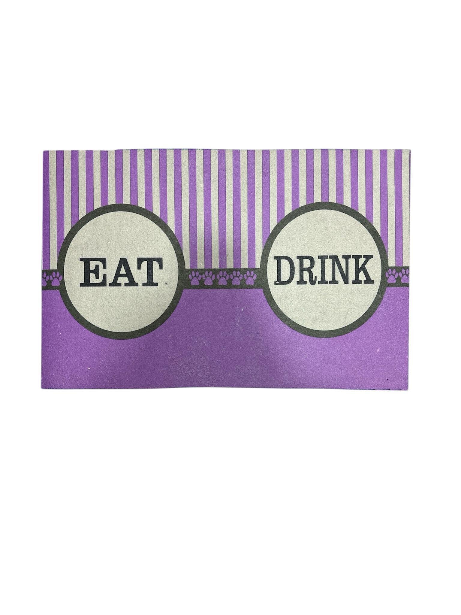 Glipet Amerikan Servis Mama Ve Su Kabı Paspası 60x45- Mor Eat Drink