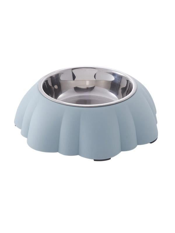 Glipet Ayçiçek Desenli Tekli Mama ve Su Kabı 21x6 Cm Mavi