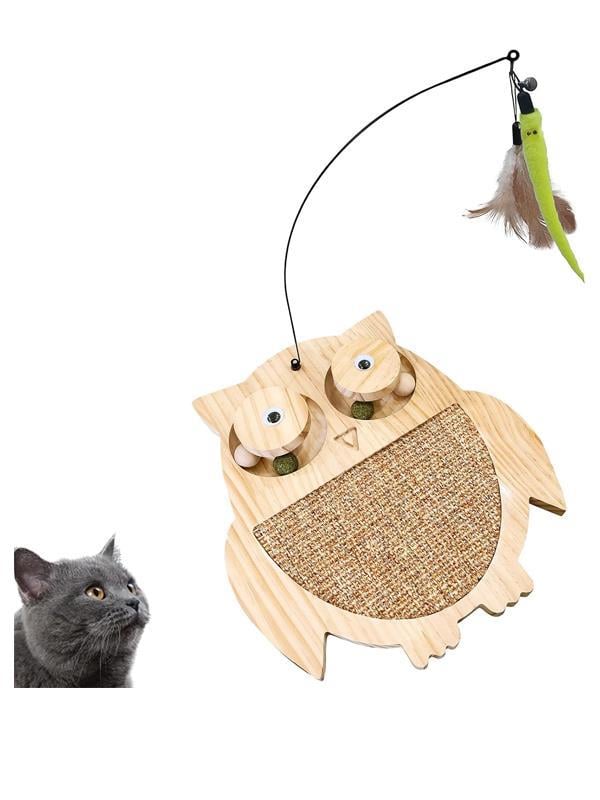 Glipet Baykuş Şeklinde Ahşap Kedi Tırmalama Oyun Standı 34x30 Cm