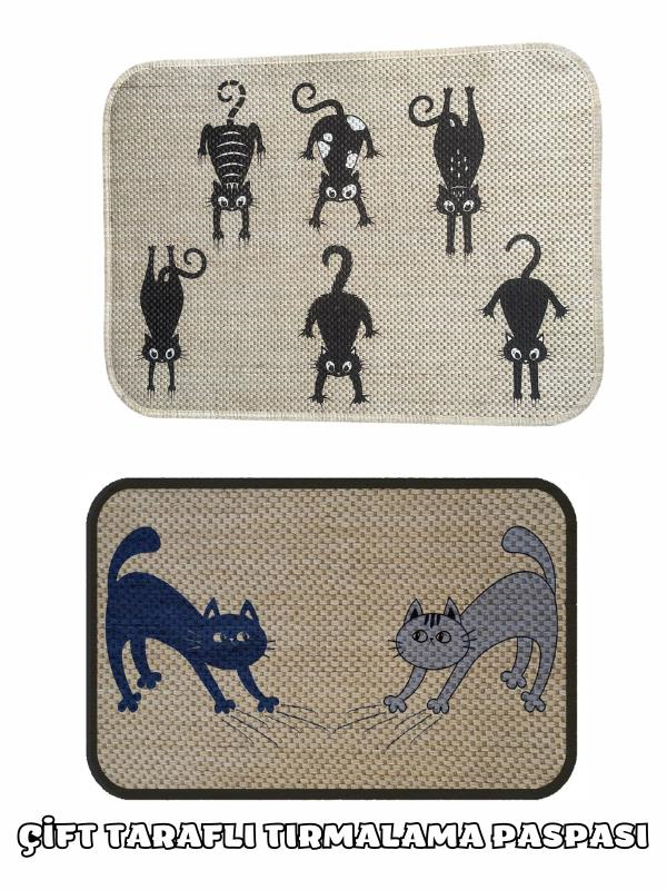 Glipet Çift Taraflı Tırmalama Paspası 90x60 Two Cat x Altı Kedi