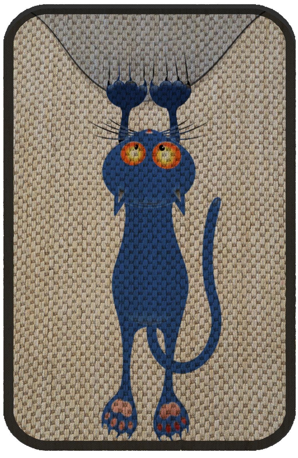 Glipet Desenli Çift Taraflı Kedi Tırmalama Paspası Blue Cat 38.5 X 30 CM