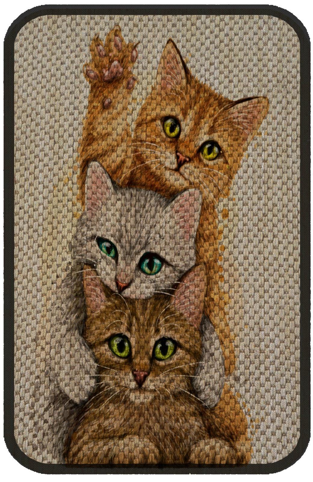 Glipet Desenli Kedi Tırmalama Paspası 58x37 Cm Yellow