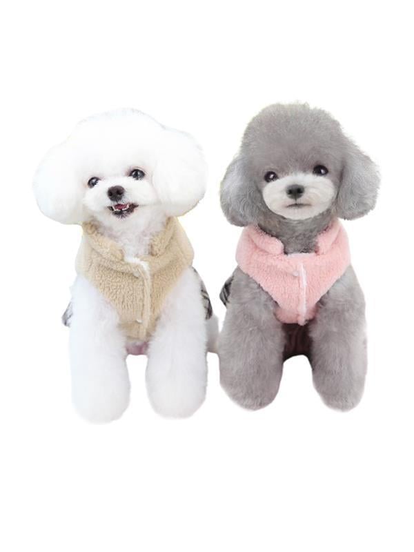 Glipet Ekose Etekli Ayıcıklı Polar Köpek Kıyafeti Kahverengi XXL