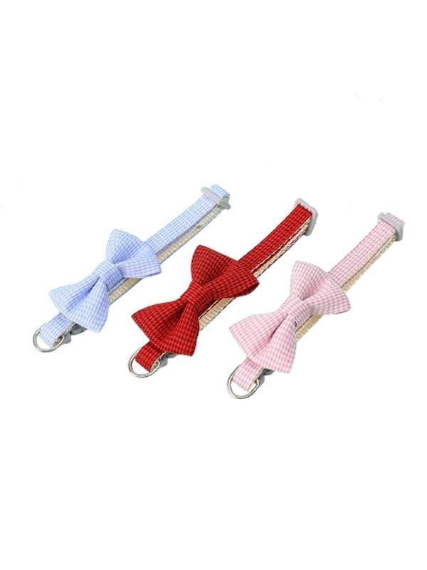 Glipet Ekose Papyonlu Kedi Boyun Tasması 19x1 Cm Turkuaz