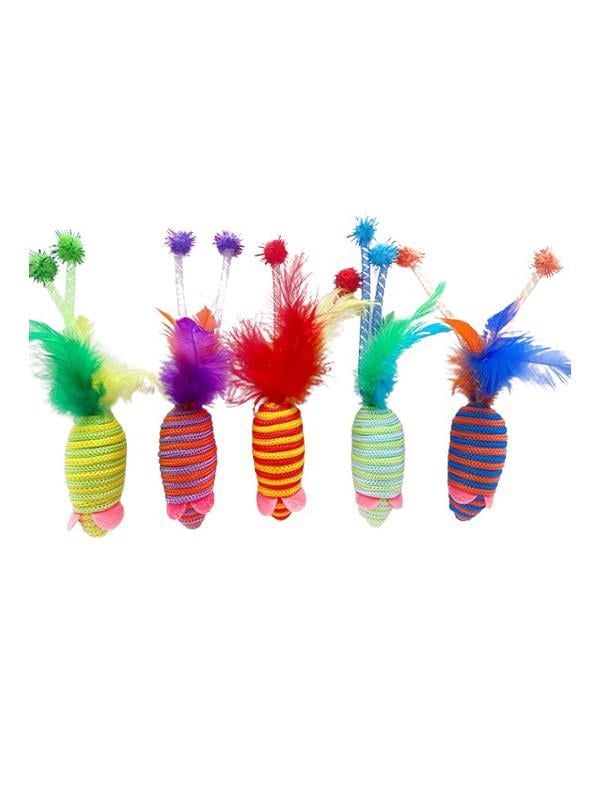 Glipet İp Örgülü Tüylü Fare Kedi Oyuncağı 7.5 Cm