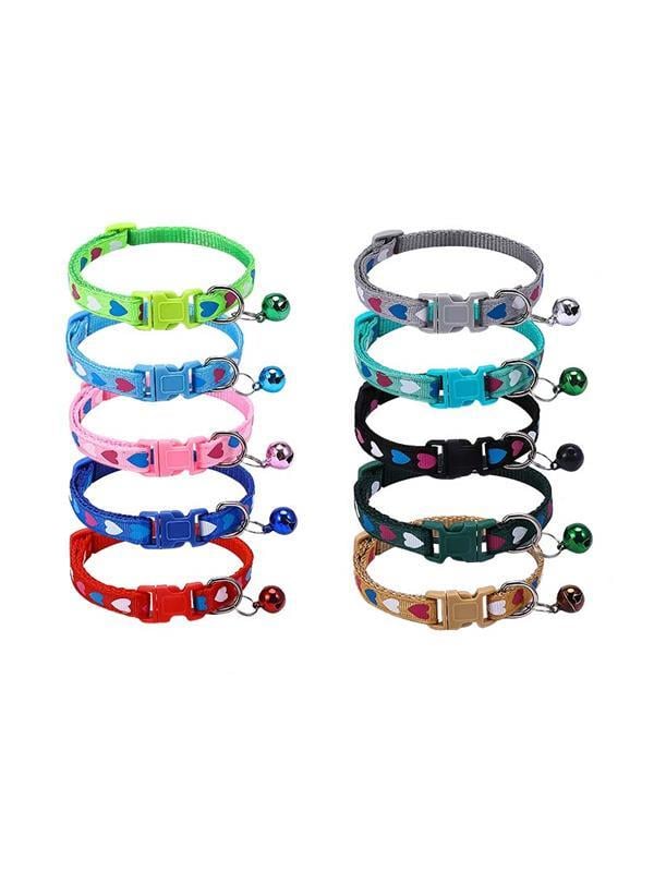 Glipet Kalp Desenli Zilli Dokuma Kedi Boyun Tasmas 19x1 Cm Kırmızı