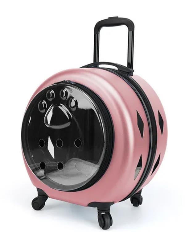 Glipet Kapsül Çekçekli Kedi Köpek Taşıma Valizi 40x27x45 Cm Fuşya